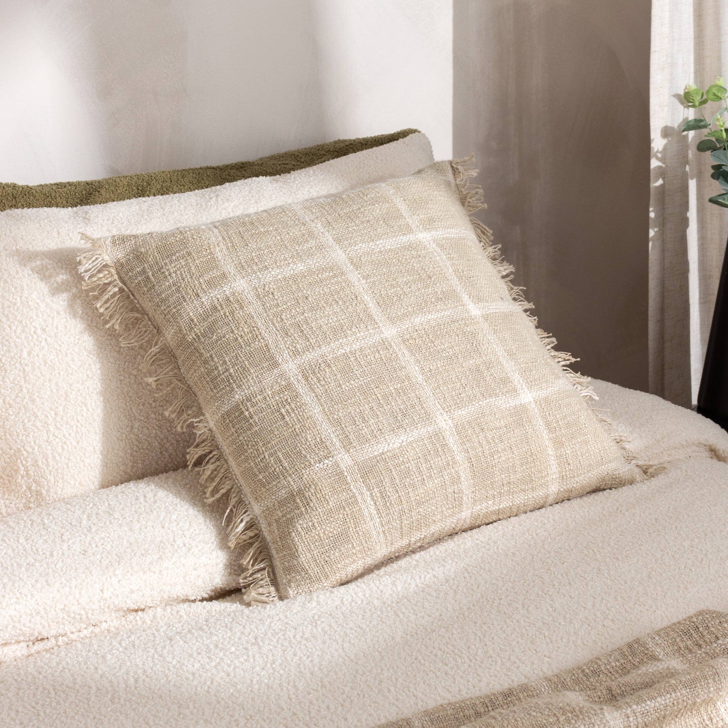 Beni Cushion Stone/Natural - Bluebell and Willow