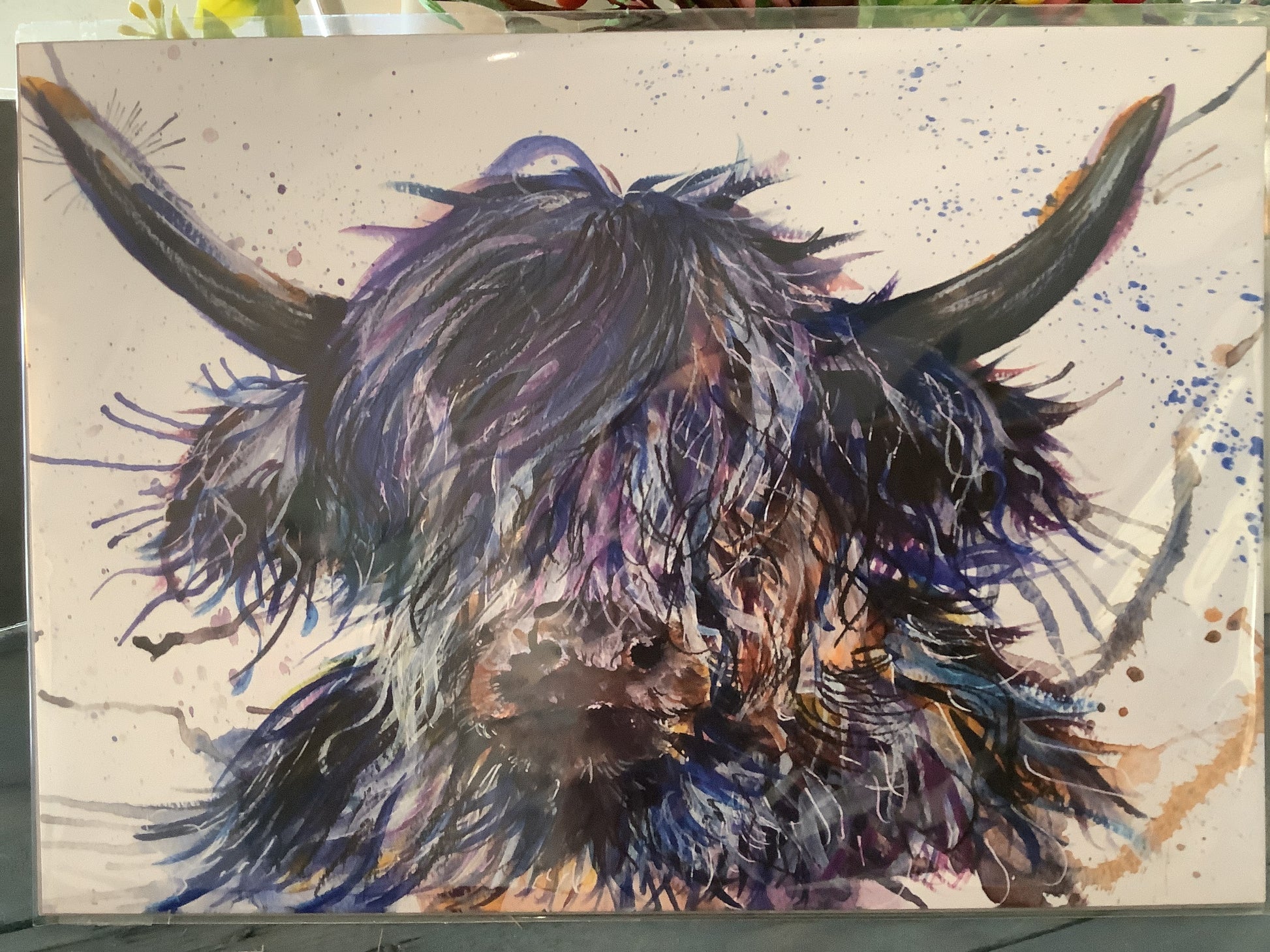 Highland Cow Print 04 - Bluebell and Willow