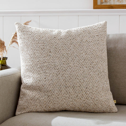 Croft Twill Woven Cushion Natural