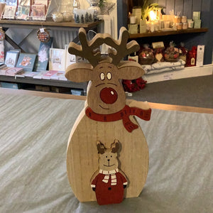 Open image in slideshow, Joyful Cutout Reindeer / Santa / Snowman
