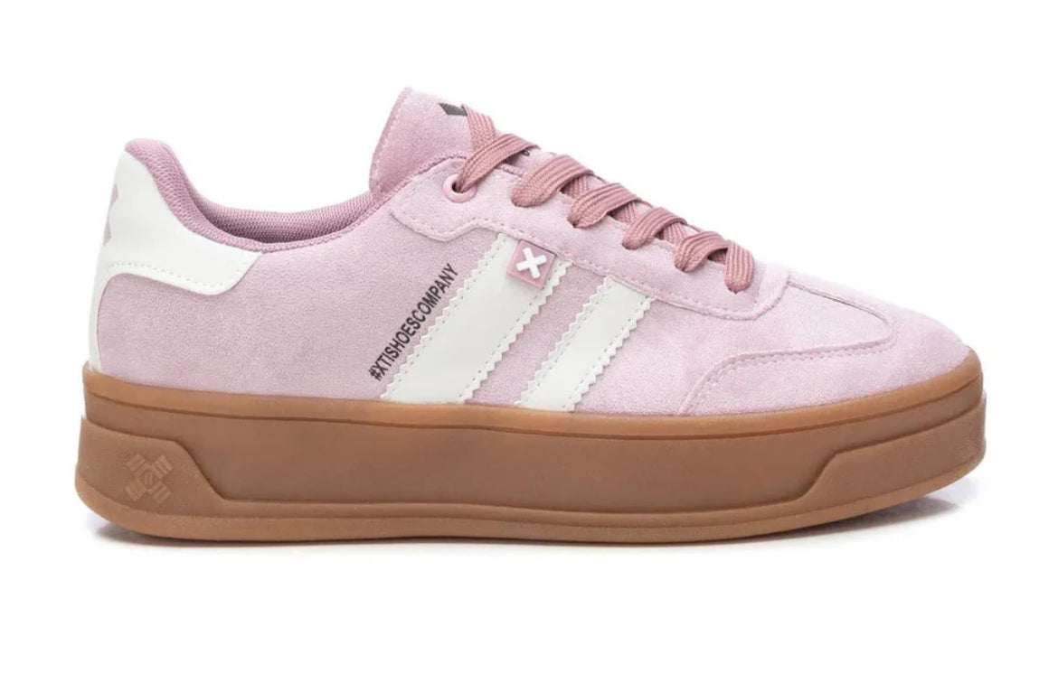 XTI nude/pale pink trainers