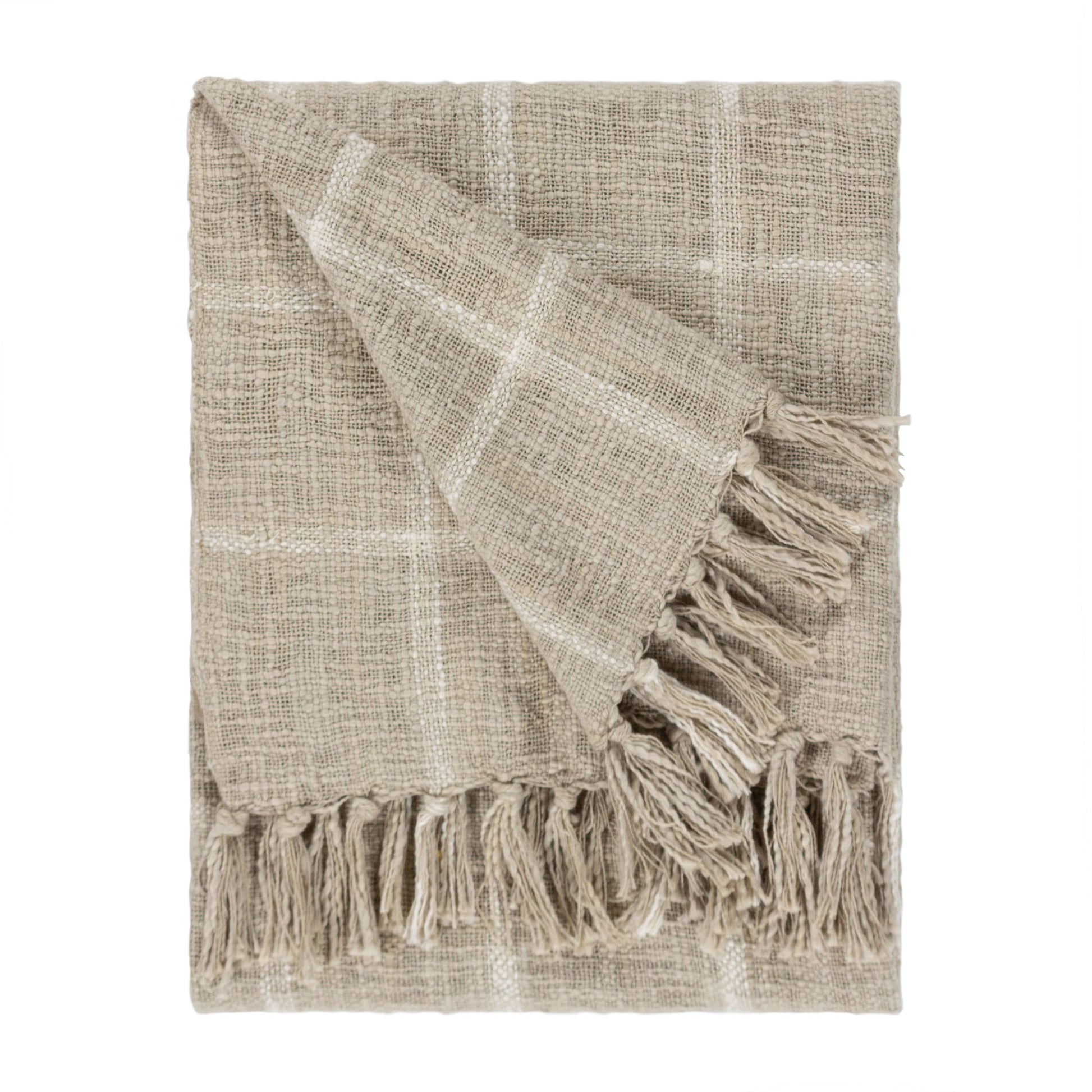 Beni Throw Stone/Natural - Bluebell and Willow