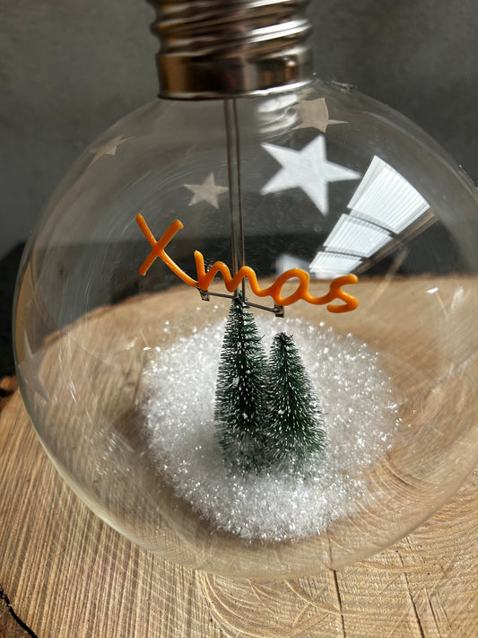 Light up Christmas Tree in Glass Bauble - Bluebell and Willow
