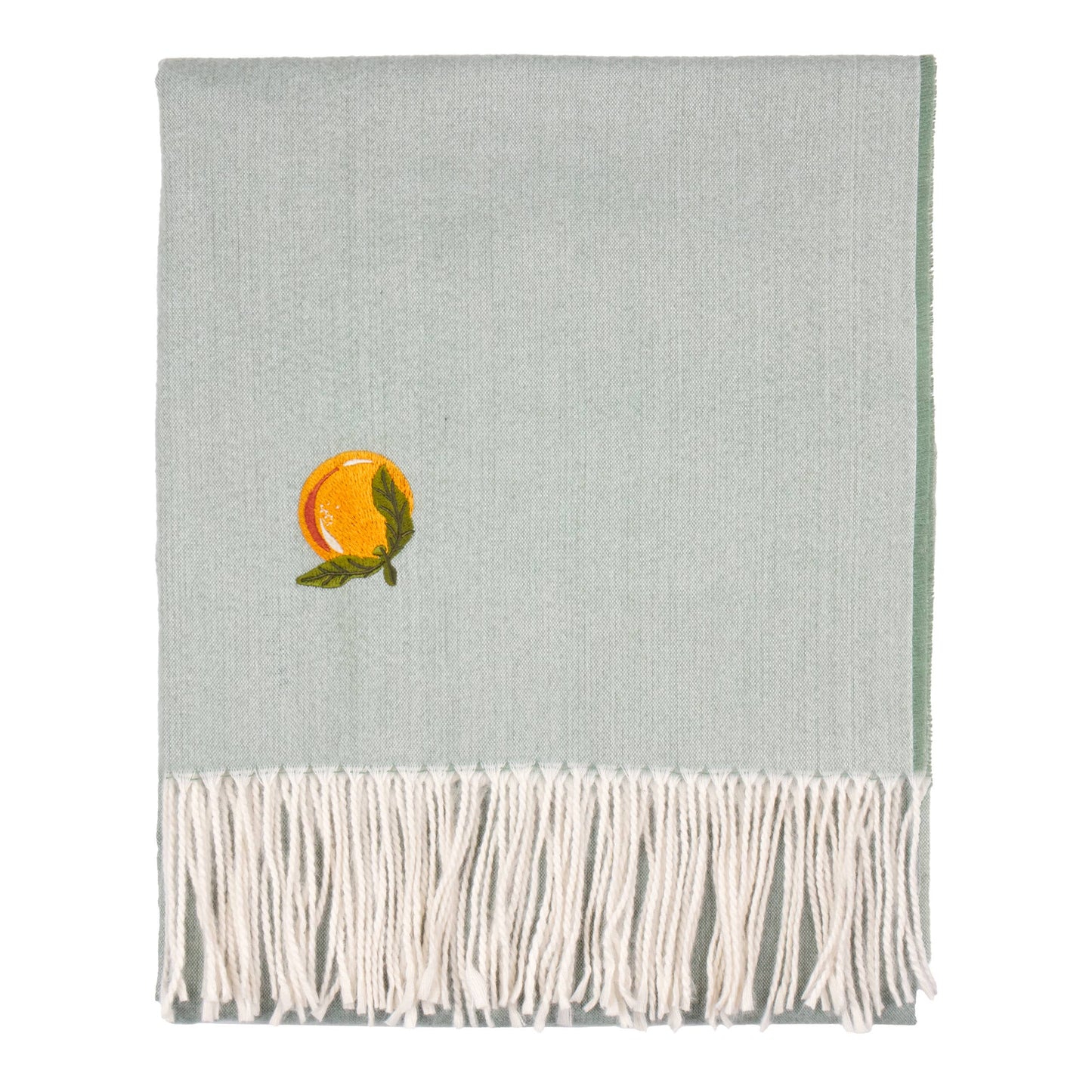 Fruits Lightweight Embroidered Throw Zesty Orange - Bluebell and Willow