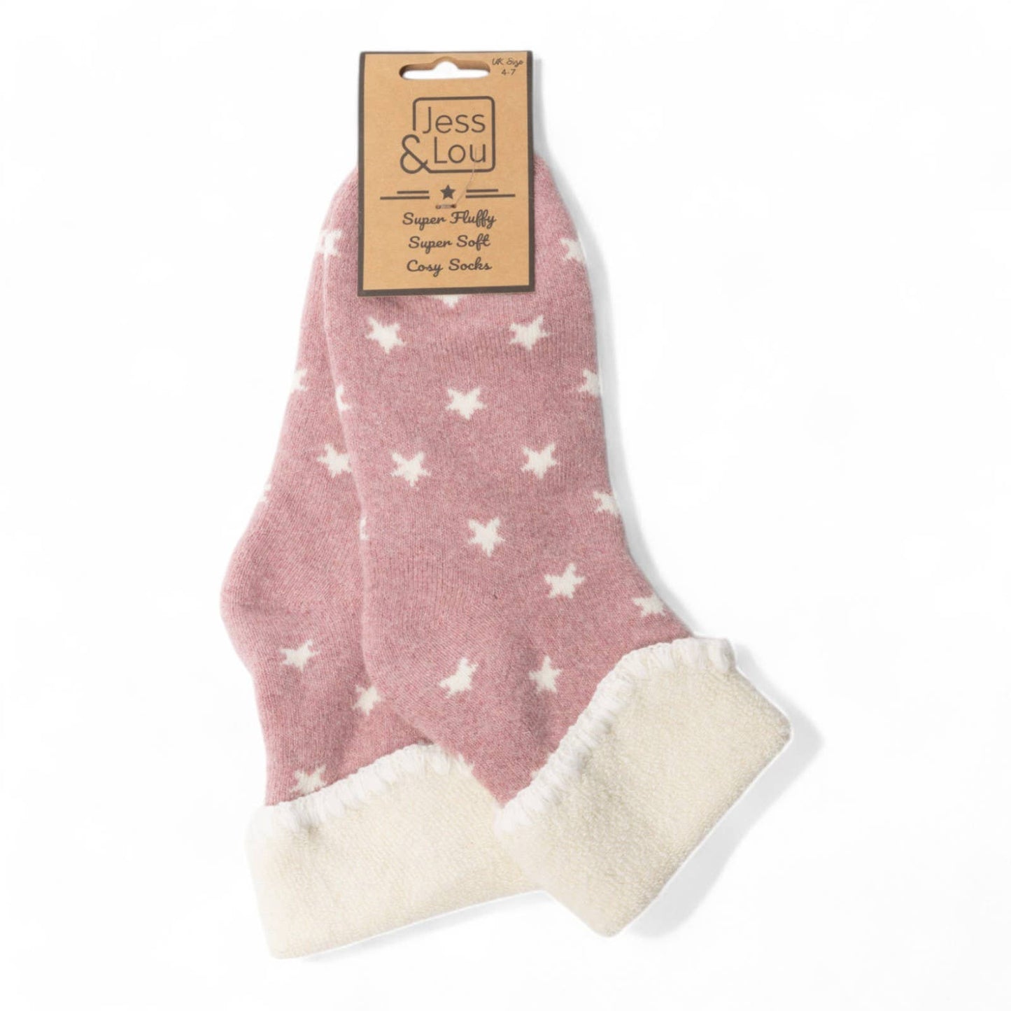 Star Cosy Cuff Socks : Pink