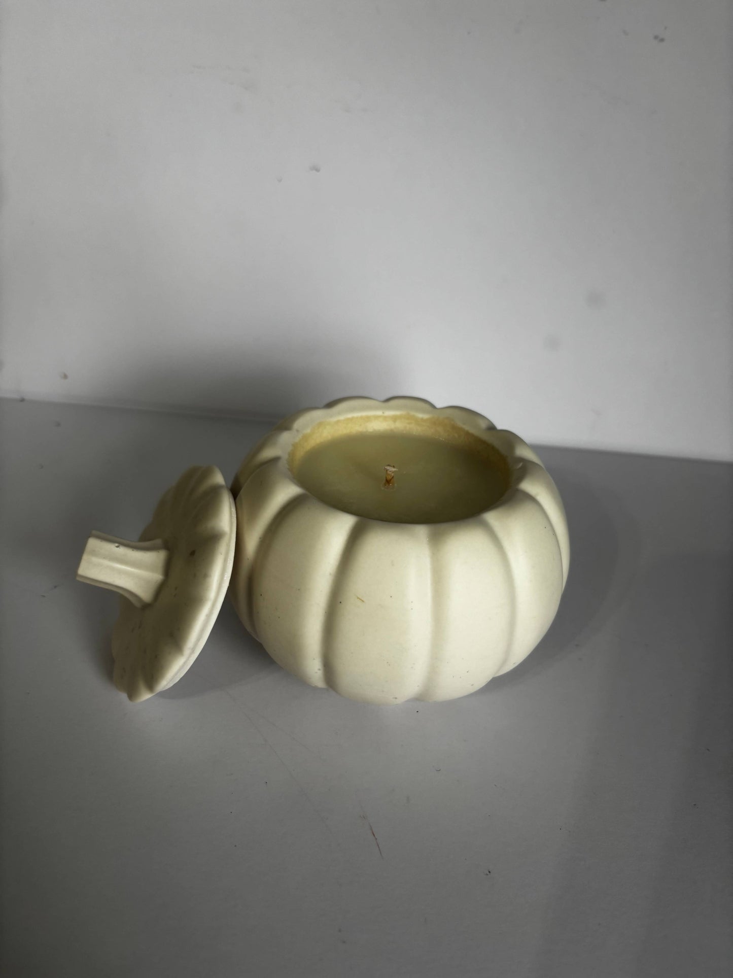 Pumpkin Candle | Trinket Pot: White