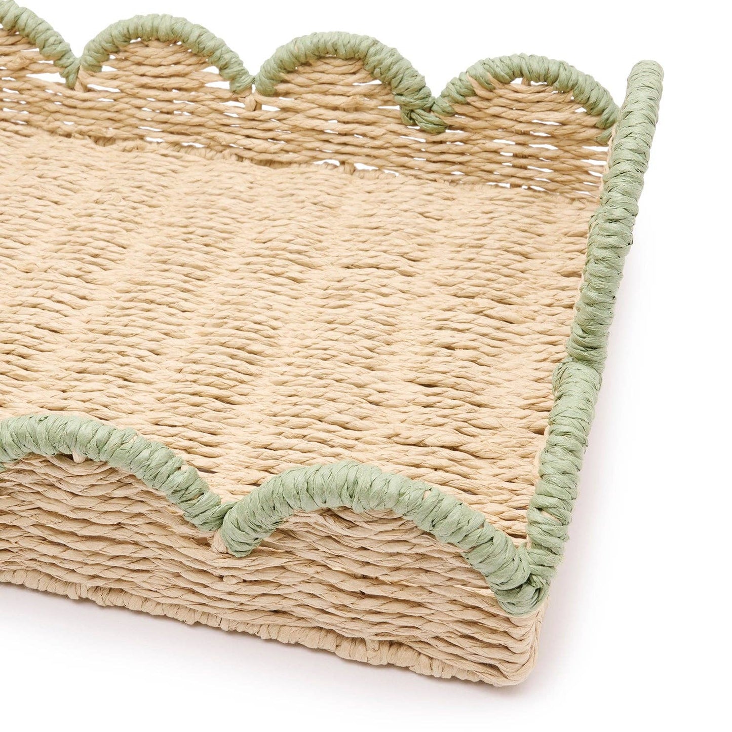 Scalloped Green Edge Tray