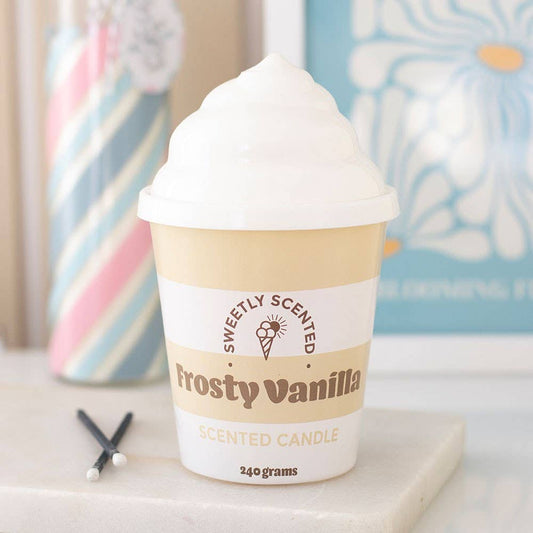 Frosty Vanilla Ice Cream Scented Candle - Bluebell and Willow