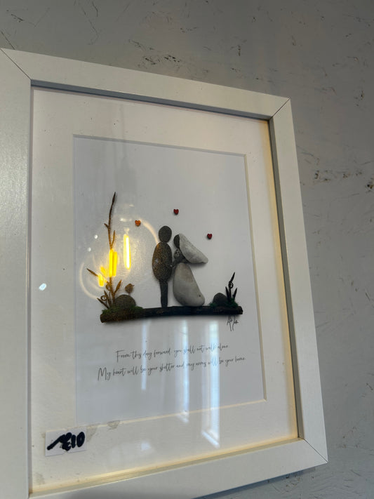 Wedding pebble art print