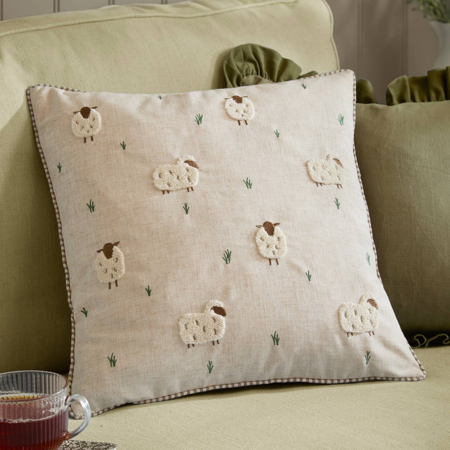 Ramble Sheep Tufted Cushion Natural: cover only