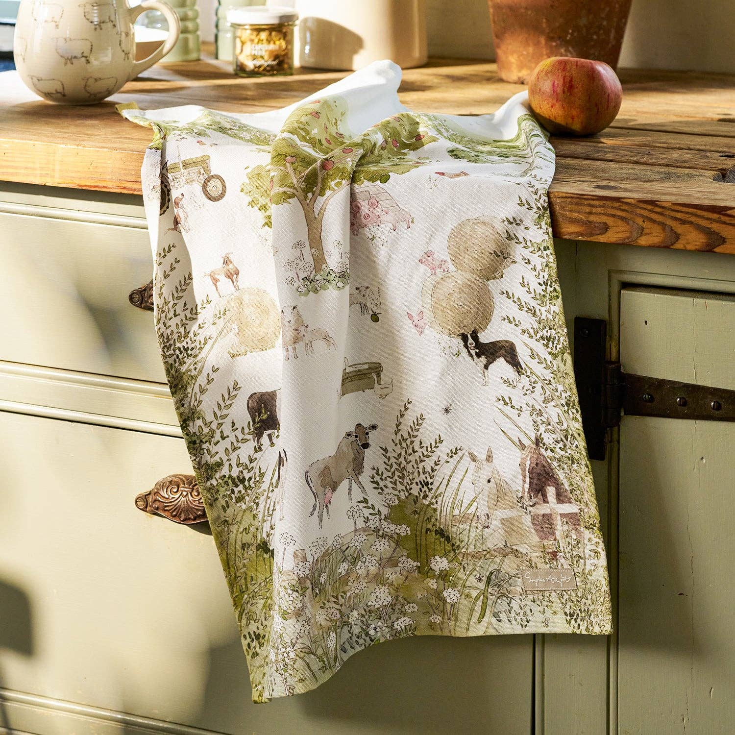 Farm Friends Scene Tea Towel - Bluebell and Willow