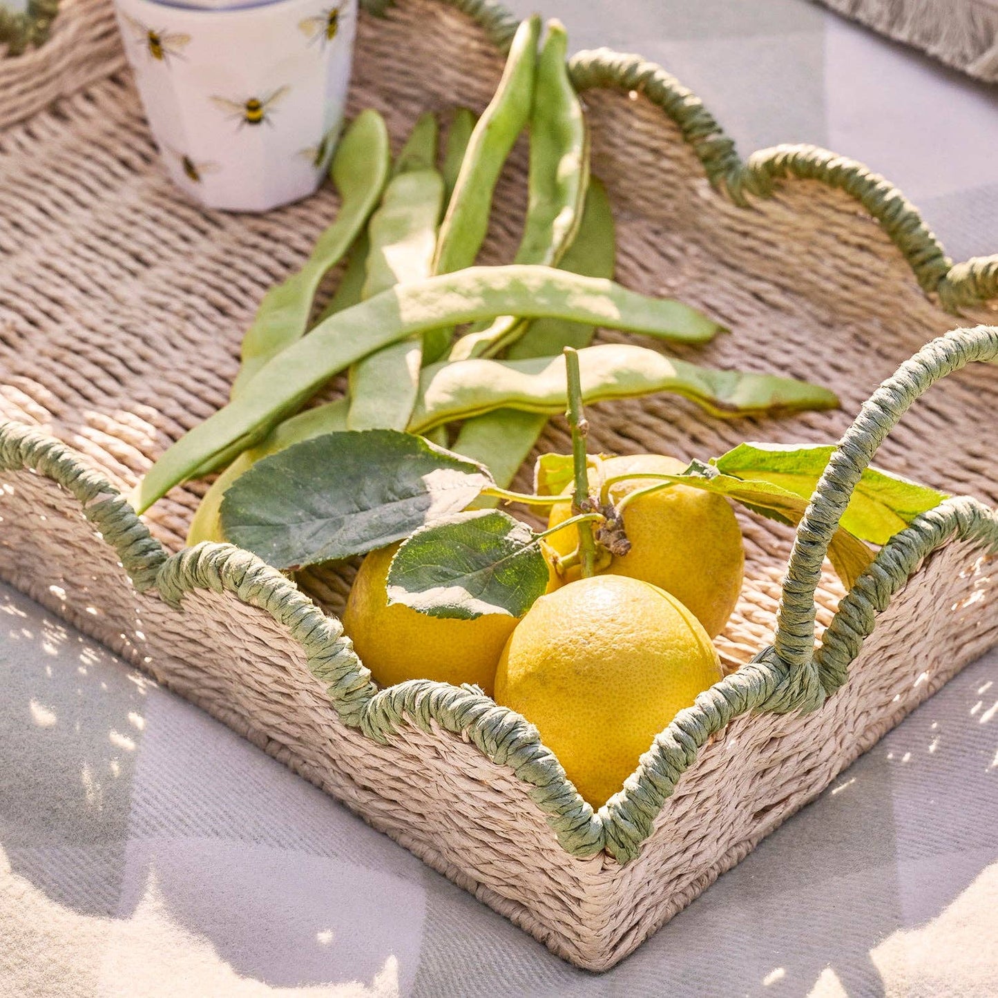Scalloped Green Edge Tray