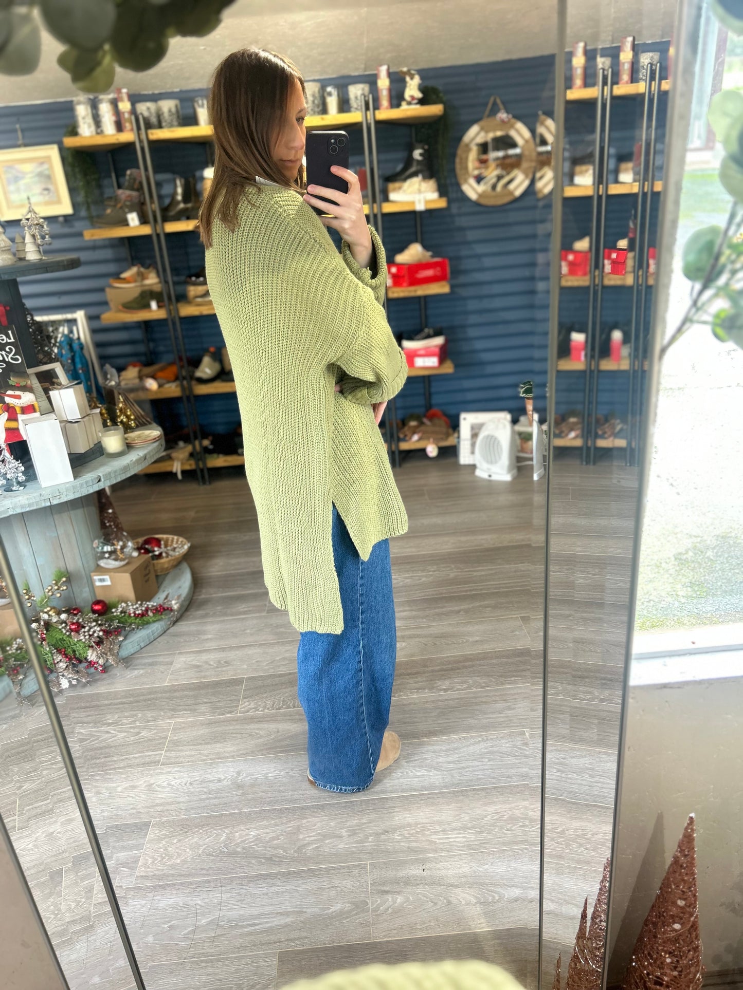 Apple Green Long Sweater- One Size