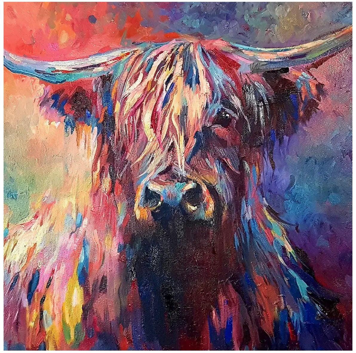 Highland Cow Print 02 - Bluebell and Willow