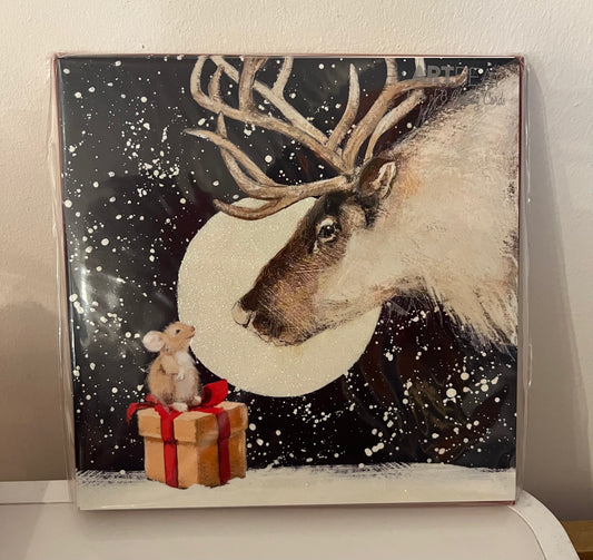 Christmas Card Pack of 6 - Reindeer Moon - Bluebell and Willow
