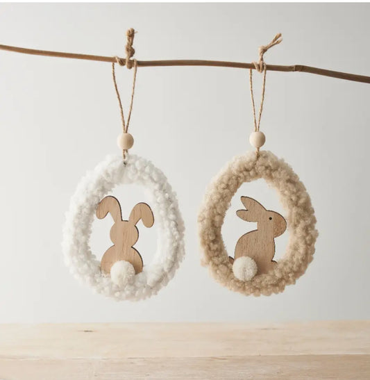 Hanging Sherpa Bunny Ornament