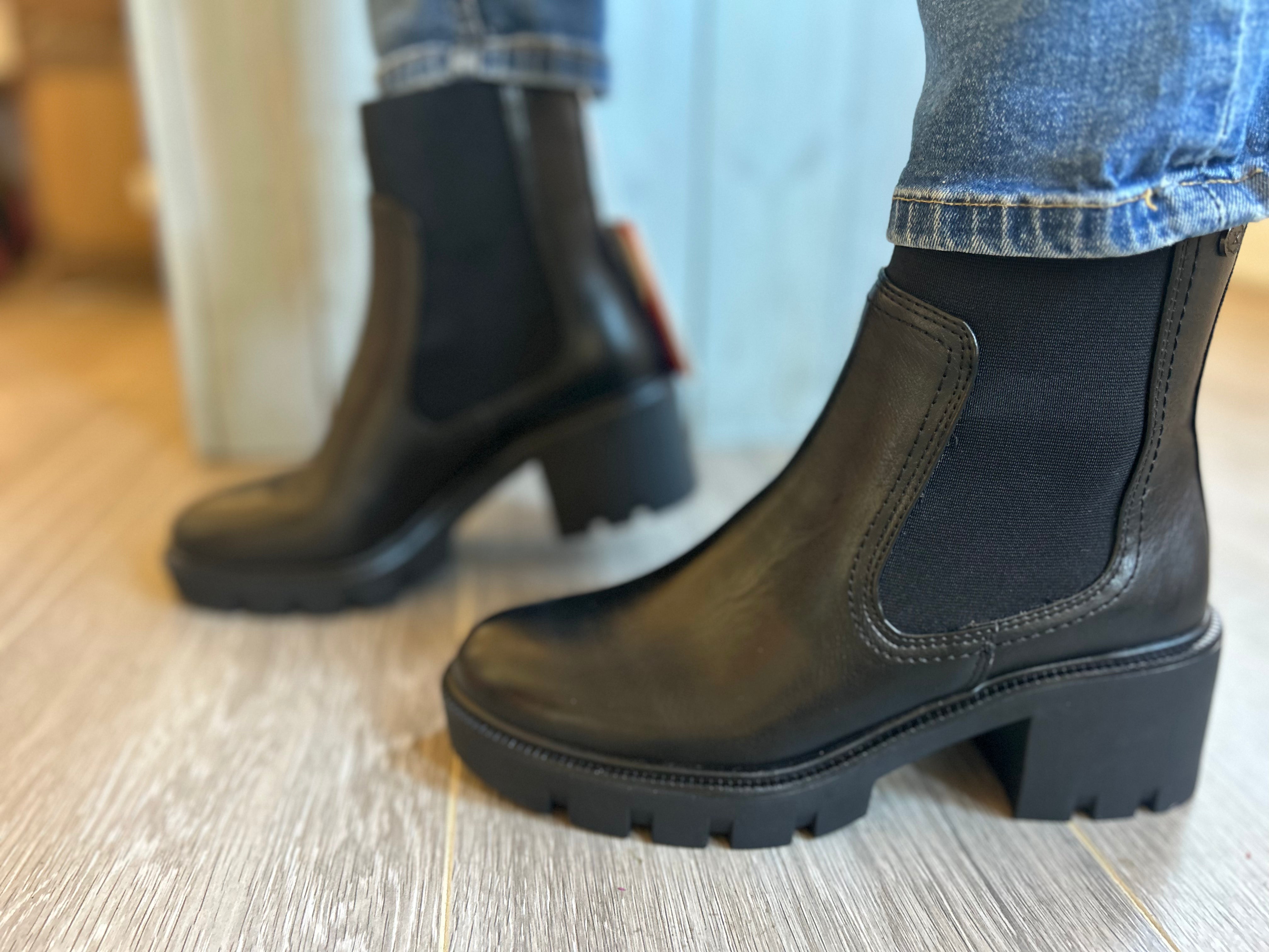 XTI Black Chunky Ankle Boots Bluebell and Willow