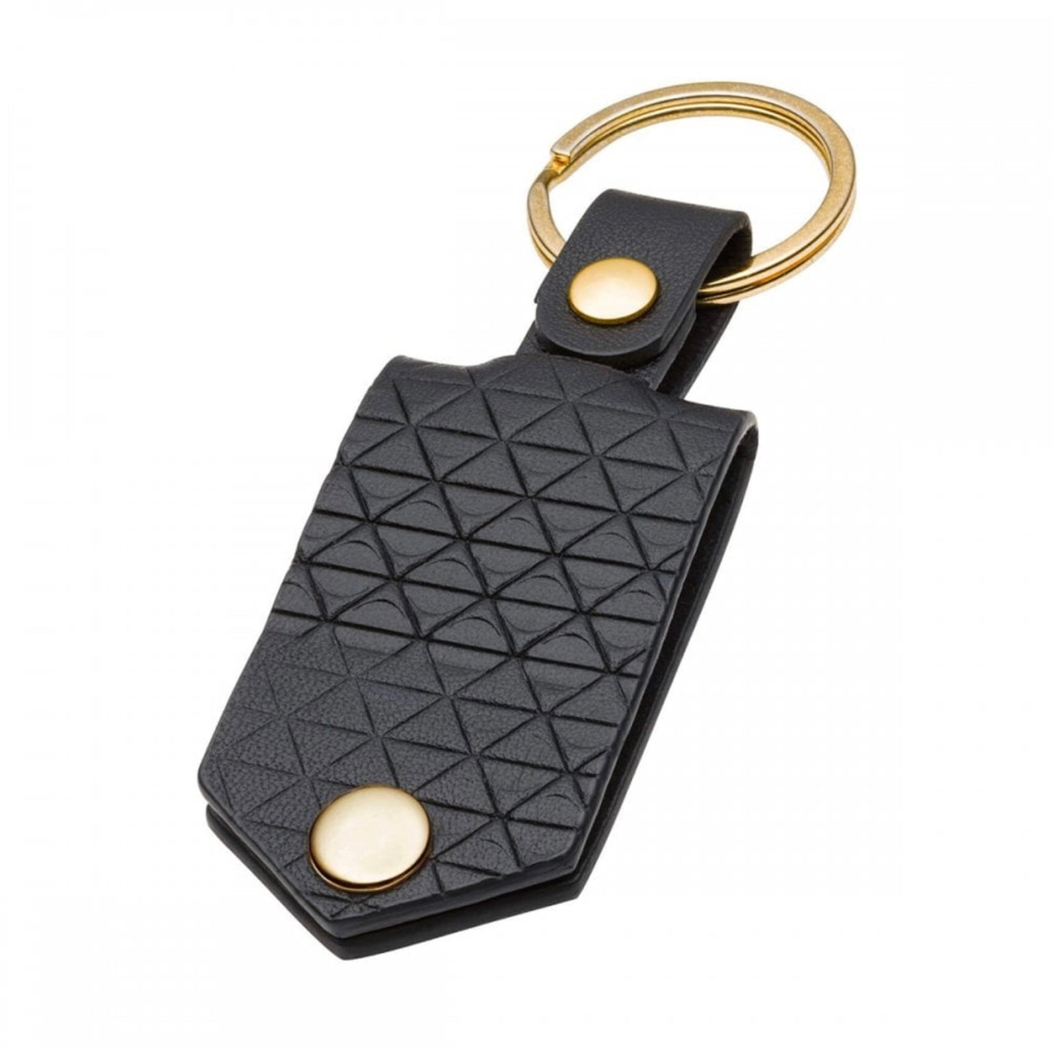 Fred Bennet Black Detailed Leather and Gold Tone Keyring - Bluebell and Willow