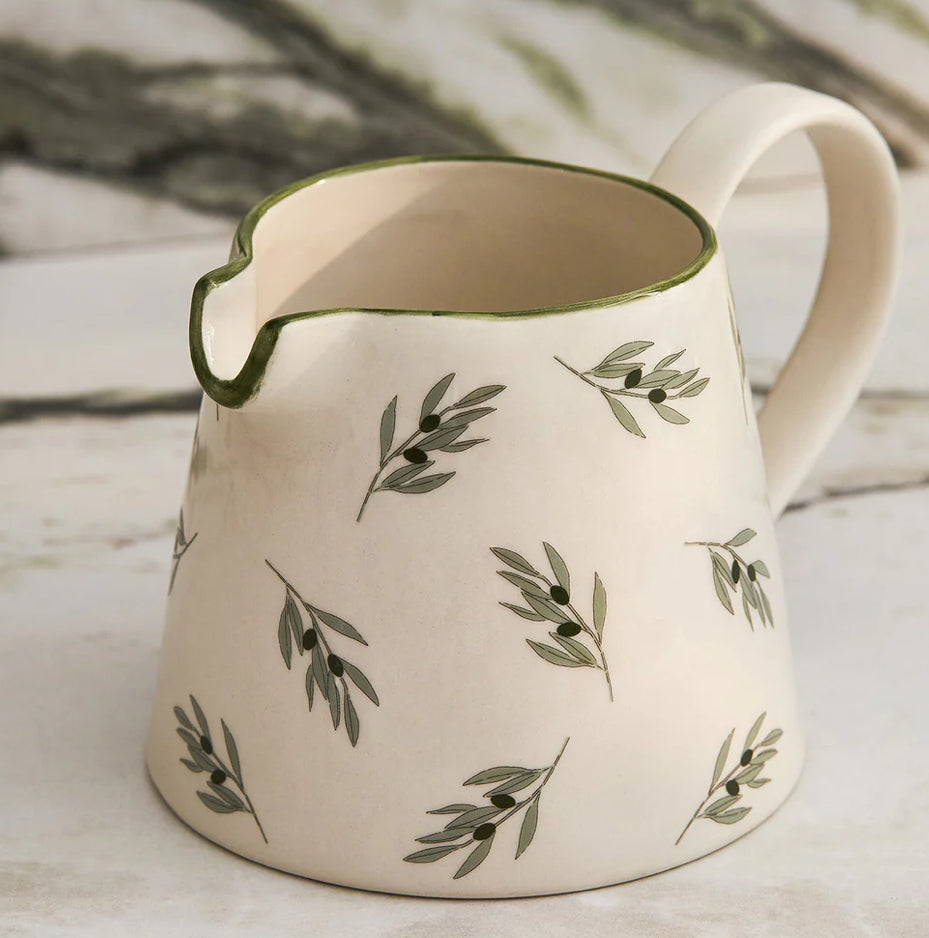 Sophie Allport olive stoneware jug - large - Bluebell and Willow