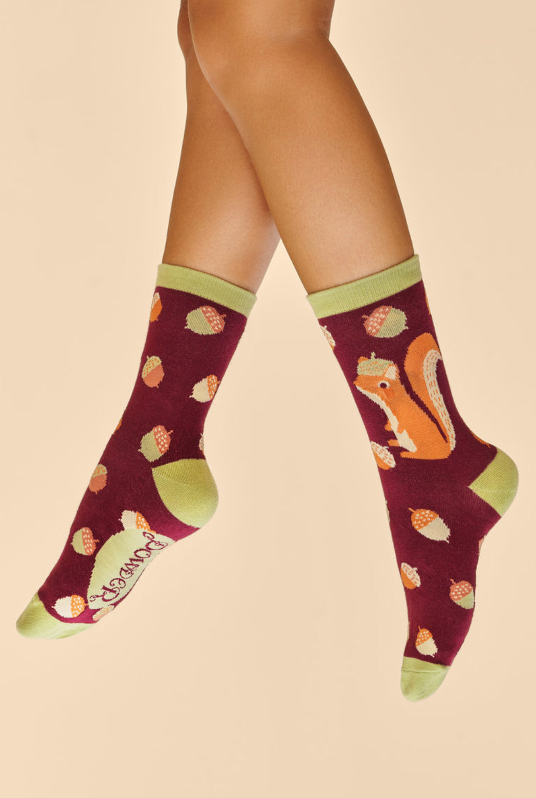 Powder ladies squirrel with beret ankle socks