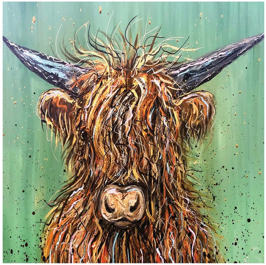 Highland Cow Print 03 - Bluebell and Willow