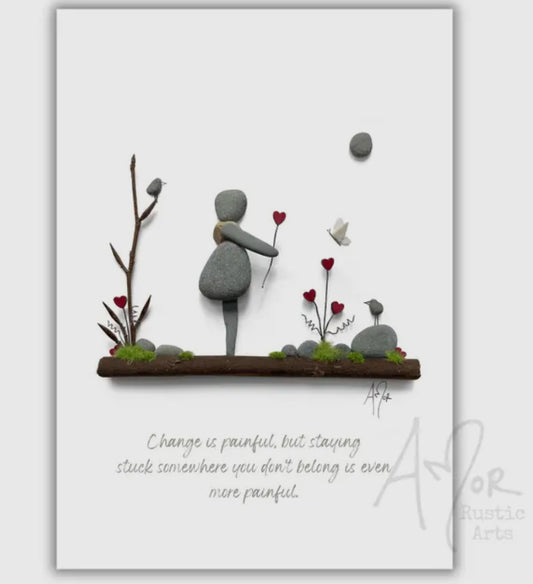 Change pebble art print