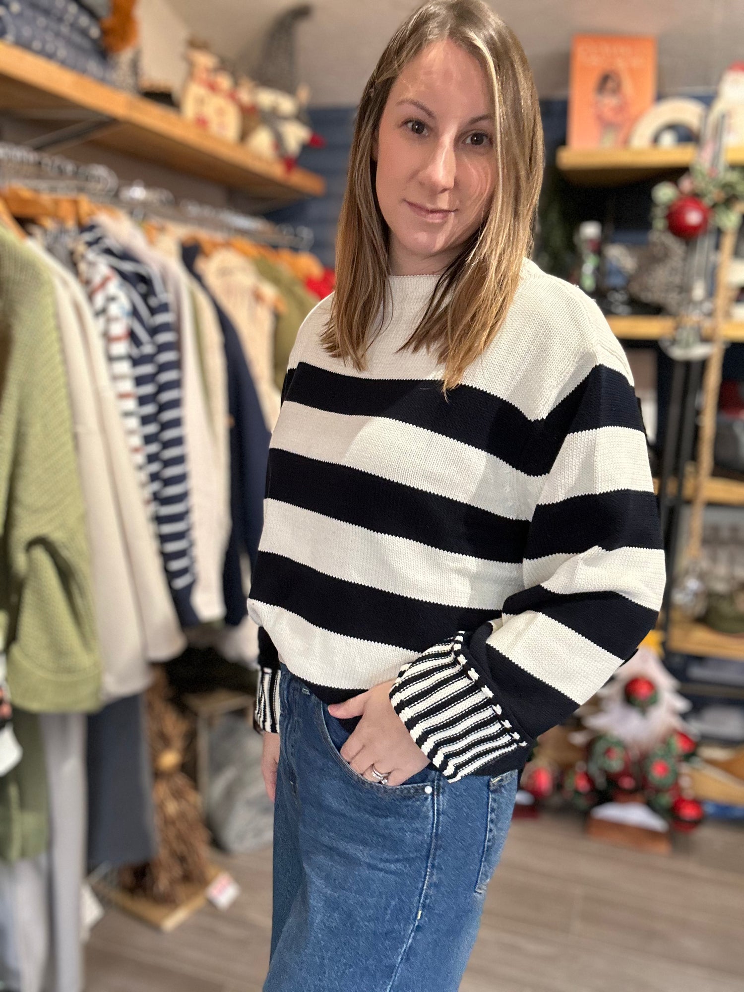 Black & white striped jumper - Bluebell and Willow
