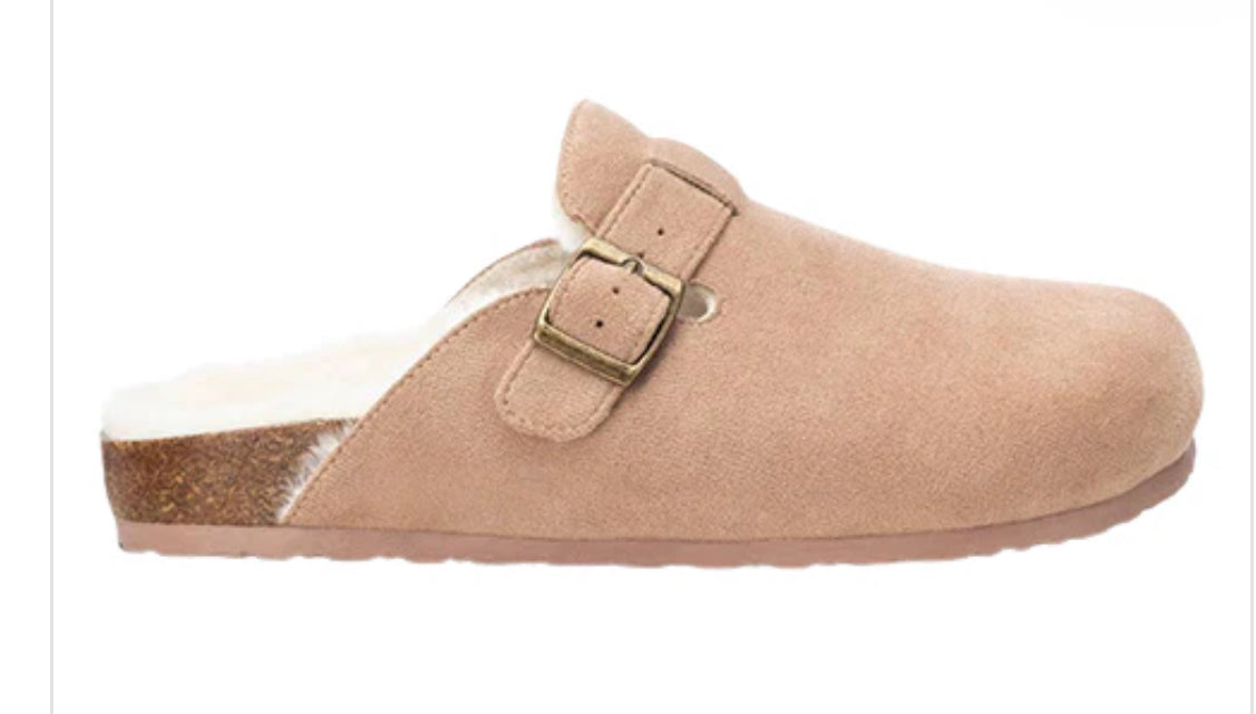 XTI Beige Clogs with Faux Fur Lining - slippers