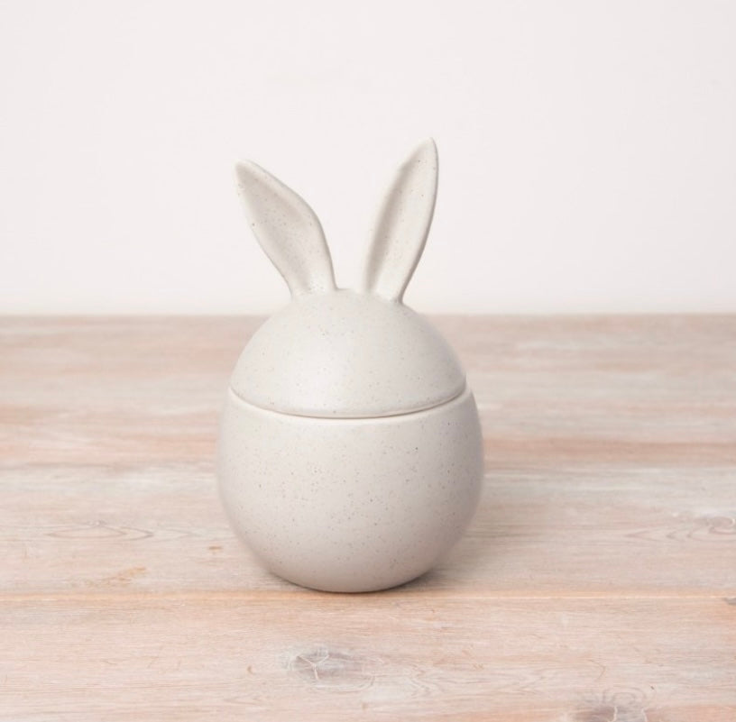 Ceramic Speckled Bunny Storage Pot