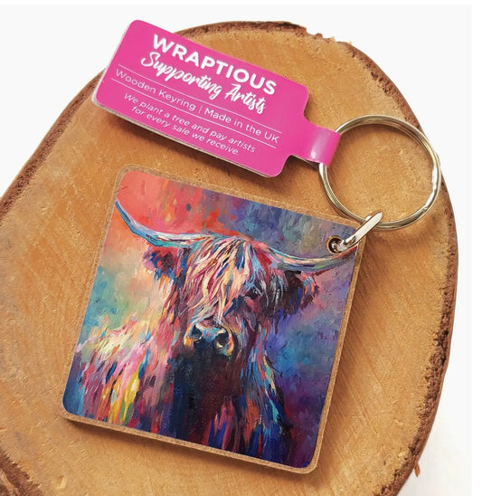 Highland Cow Keyring - Bluebell and Willow