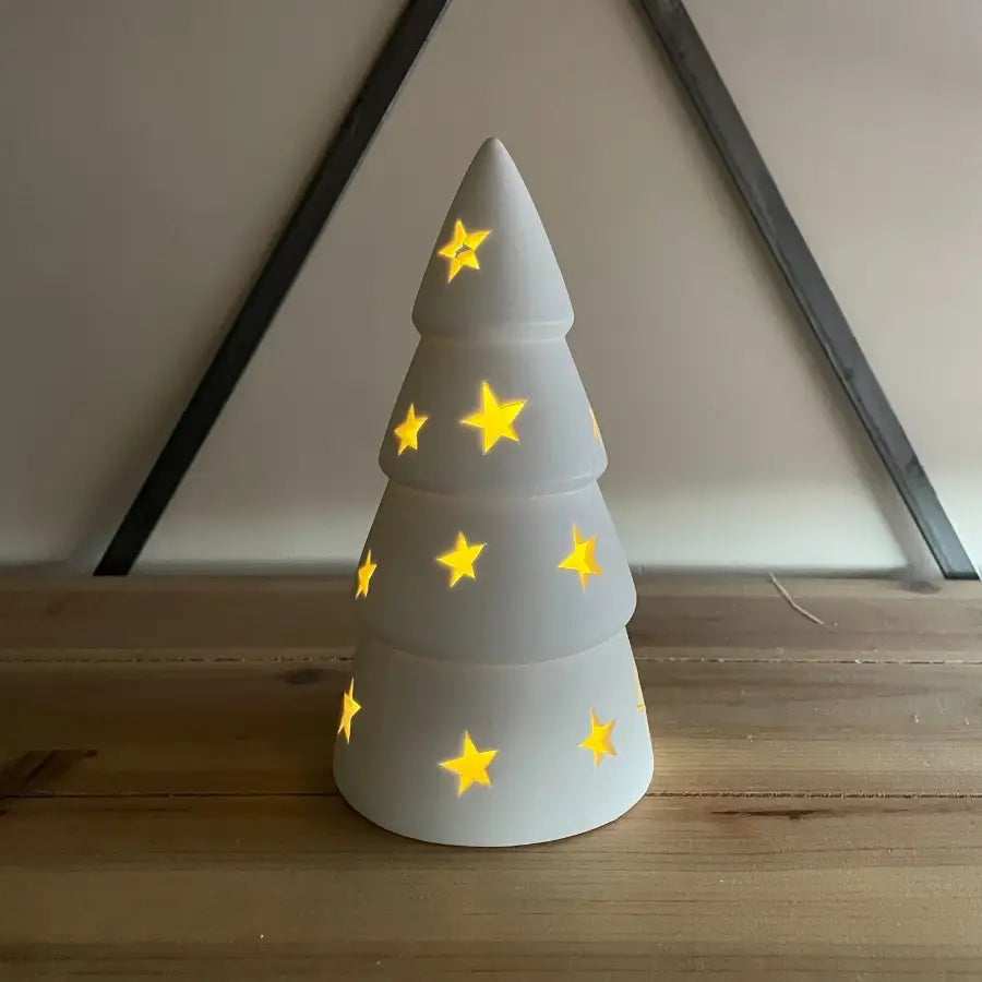 Star Ceramic Light up Christmas Tree- Medium 21cm - Bluebell and Willow