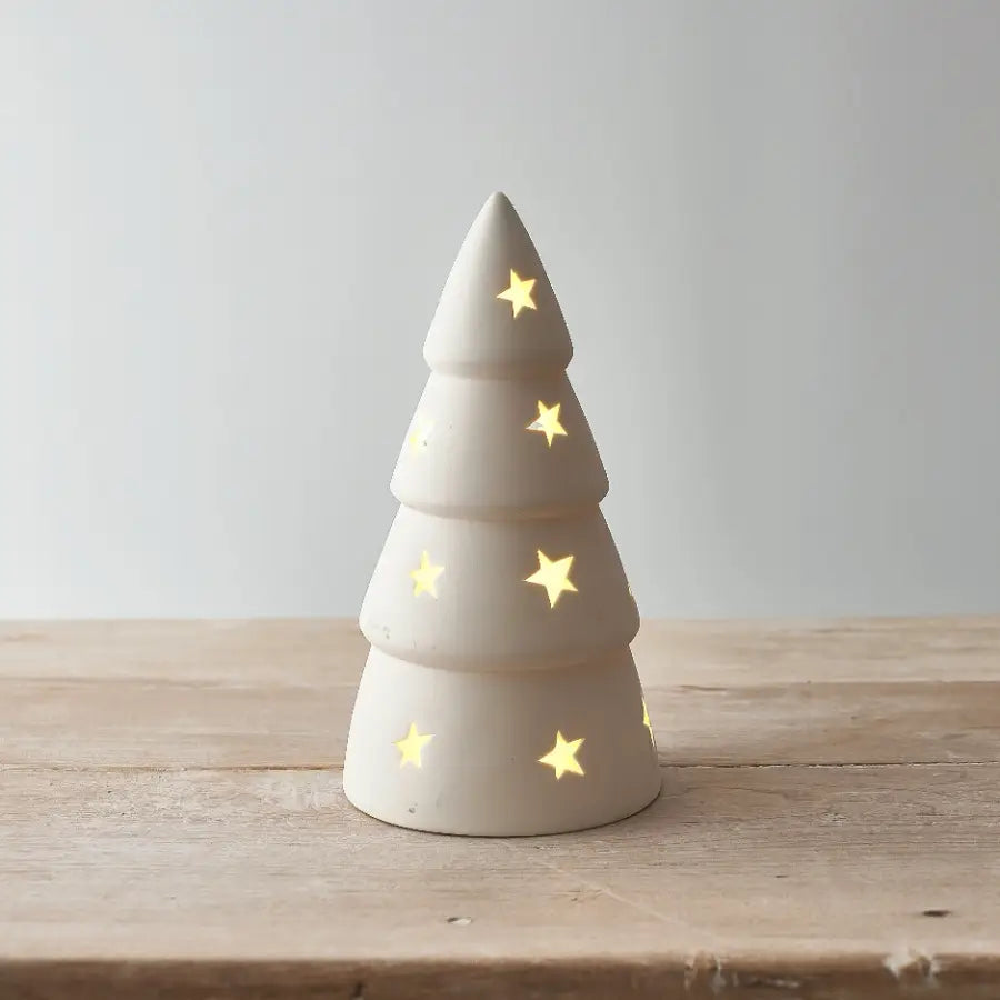 Star Ceramic Light up Christmas Tree- Medium 21cm - Bluebell and Willow
