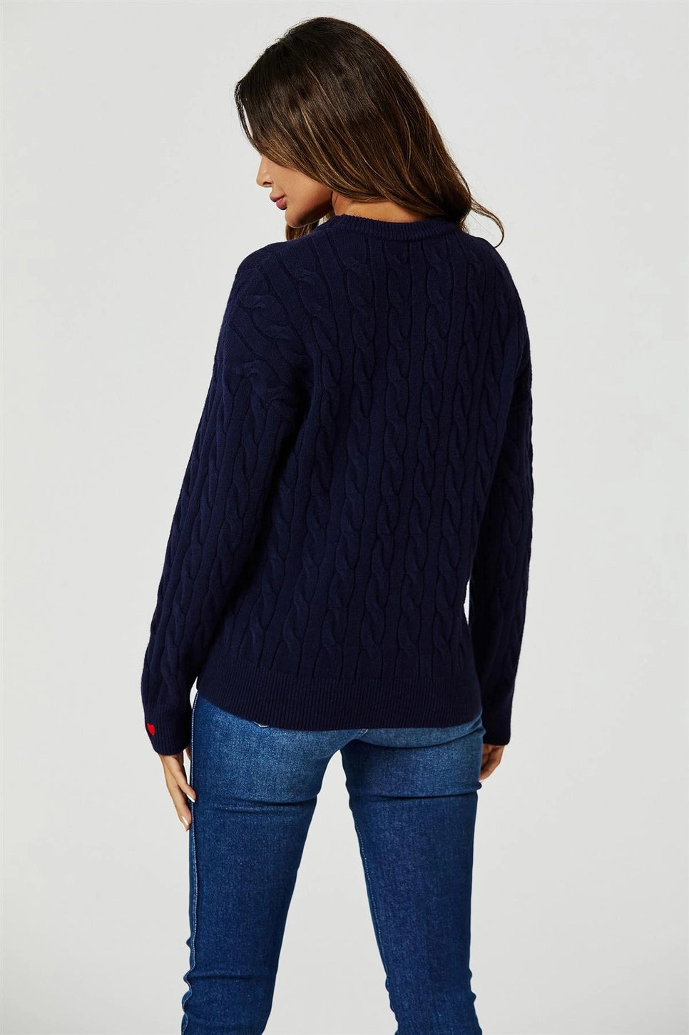 Navy Heart❤️ Embroidery Jumper- One Size