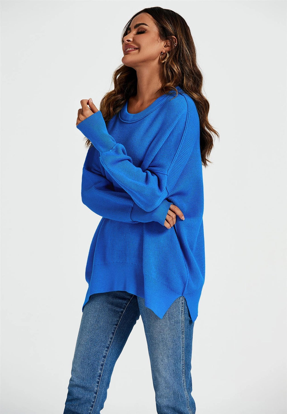 Ribbed Blue Jumper- One Size