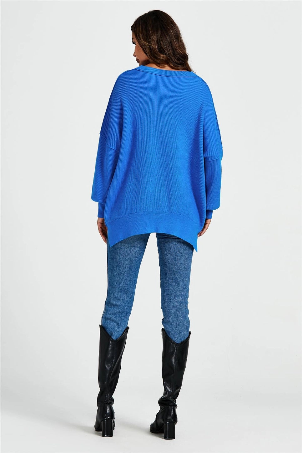 Ribbed Blue Jumper- One Size