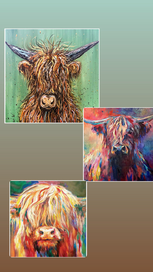 Three Highland Cow Prints