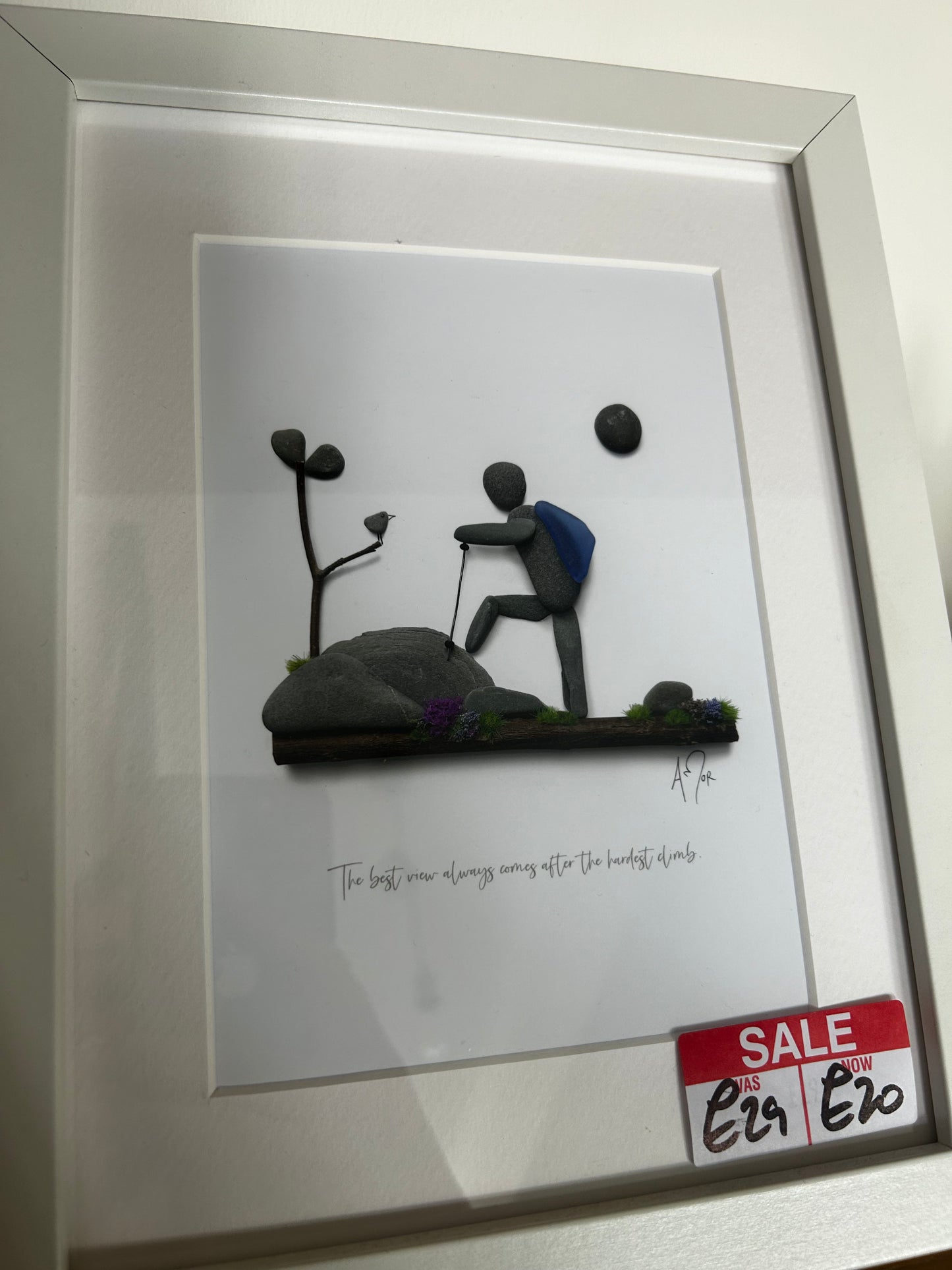 Climber pebble art print