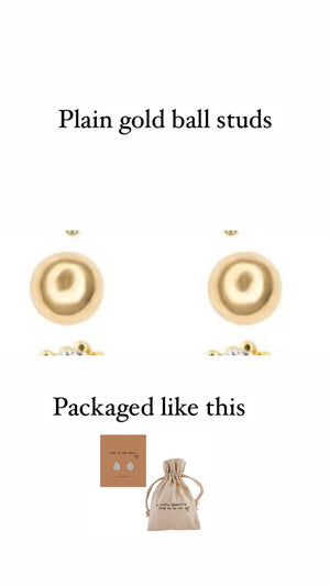 Open image in slideshow, Gold plated stud earrings
