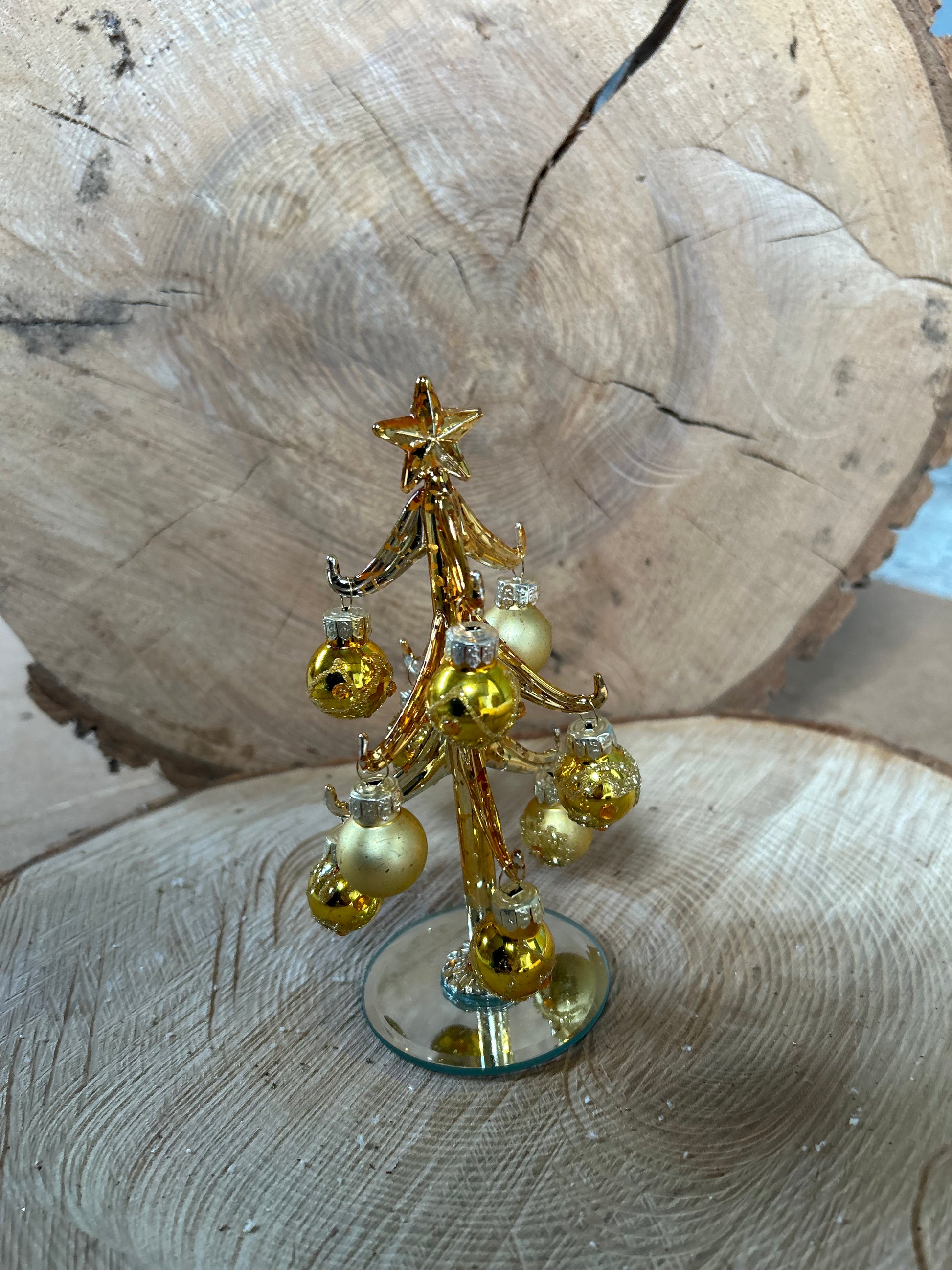 Mini Gold Christmas Tree with Gold Baubles - Bluebell and Willow