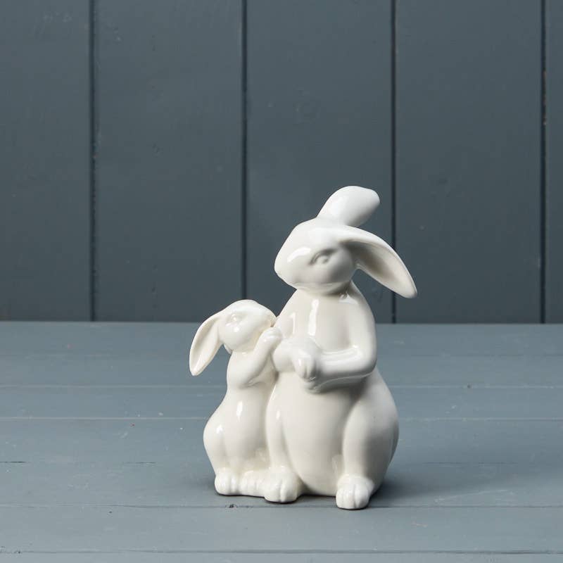 Ceramic White Rabbits