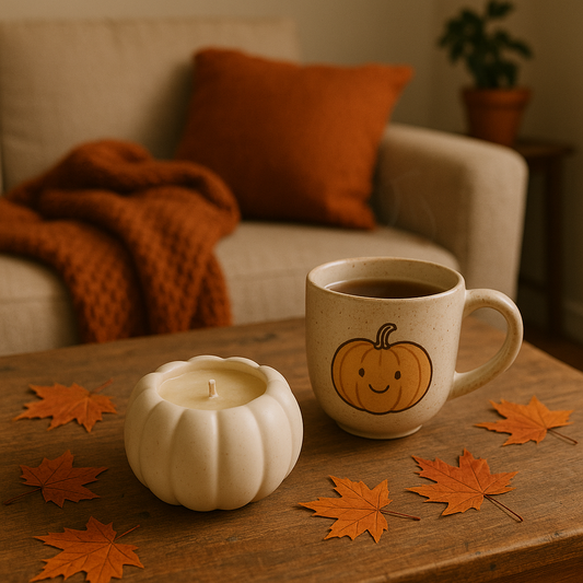 Pumpkin Candle | Trinket Pot: White