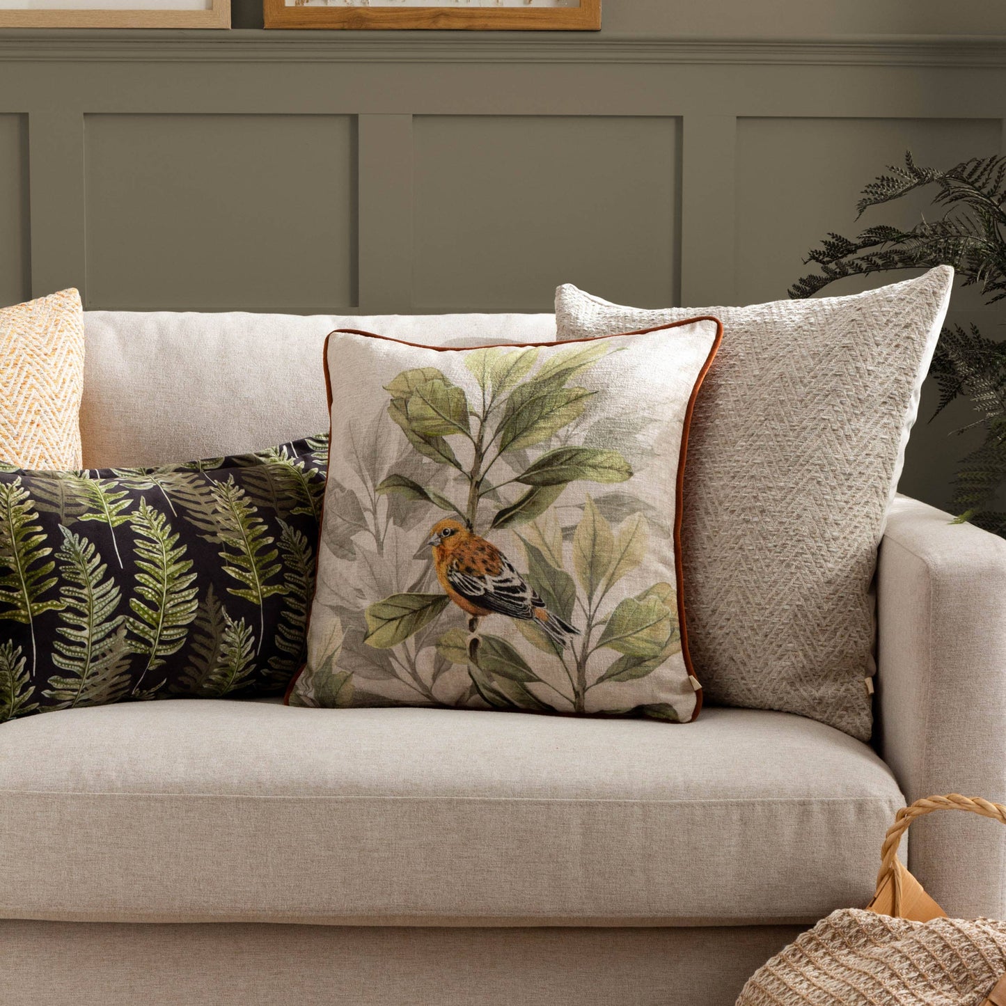 Croft Twill Woven Cushion Natural