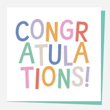 Congratulations Card - Colourful Typography