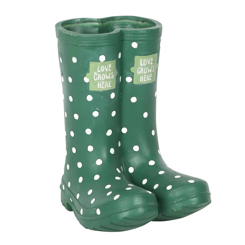 Dark Green Welly Rain Boot Planter