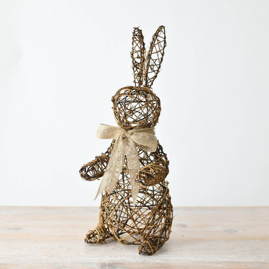 Rattan Standing Rabbit Deco, 40cm