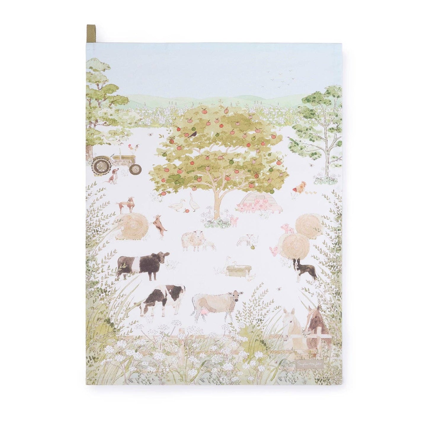 Farm Friends Scene Tea Towel - Bluebell and Willow