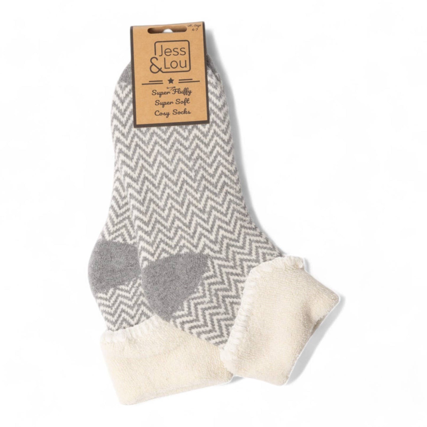 Herringbone Super Cosy Cuff Socks : Pink