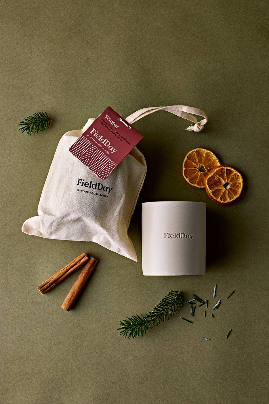 Christmas Winter Vegetable Wax Large Candle