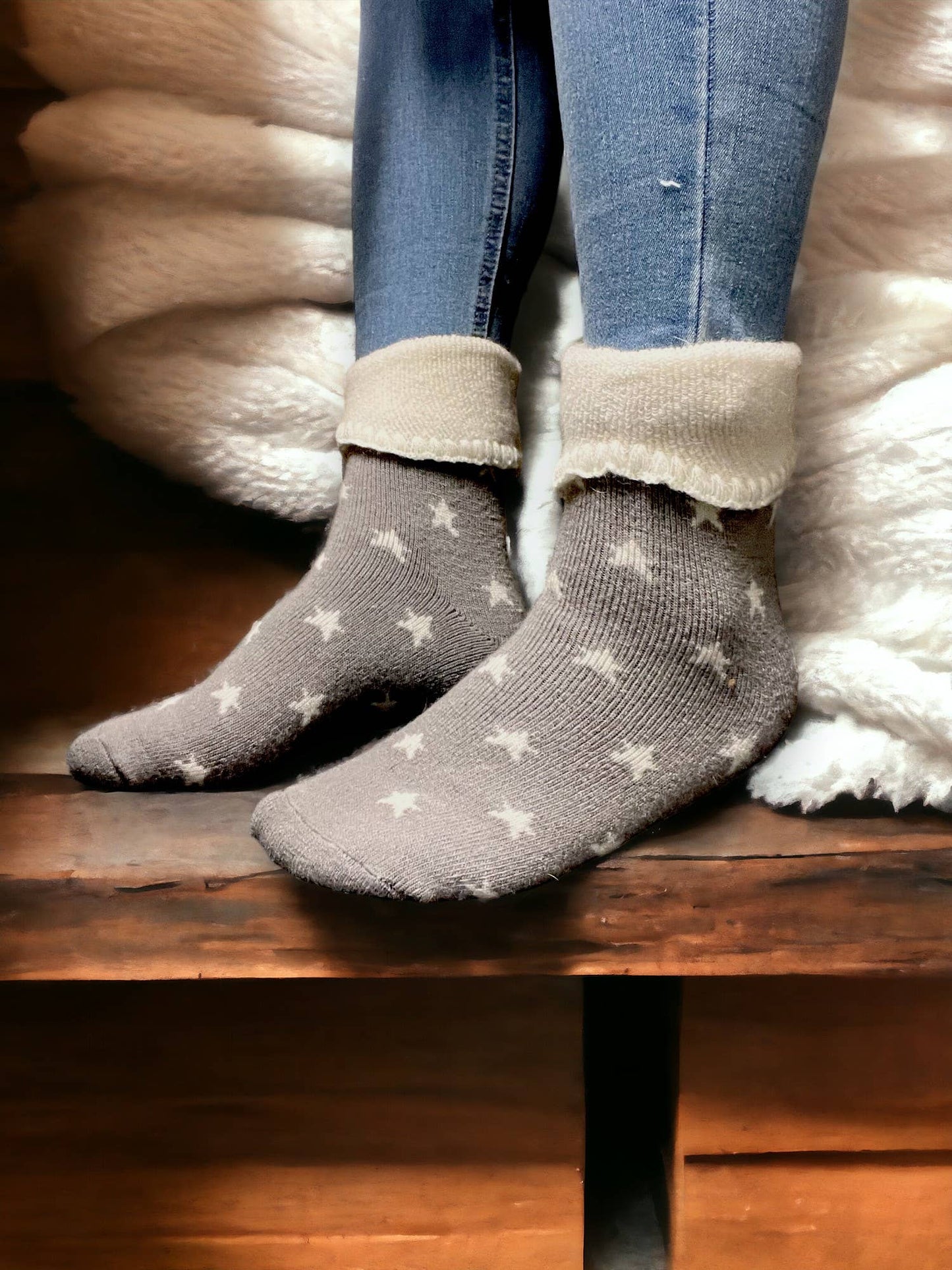 Star Cosy Cuff Socks : Pink