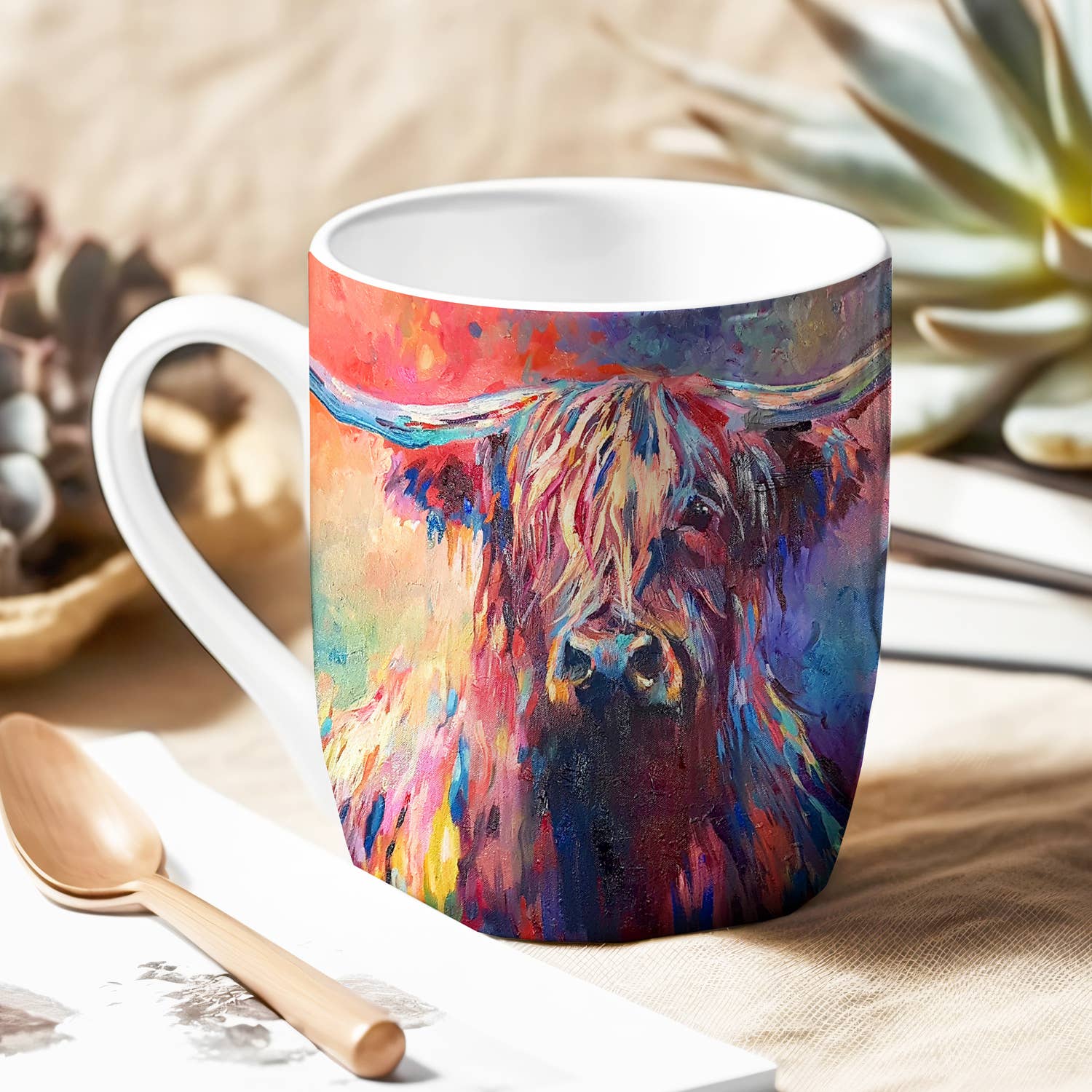 Highland Cow Bone China Mug - Bluebell and Willow